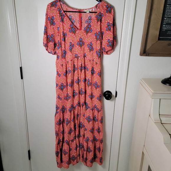 Boden Dresses & Skirts - Boden Floral Print Tiered Midi Dress in Fire Poppy | Boden Dress | Size 10L